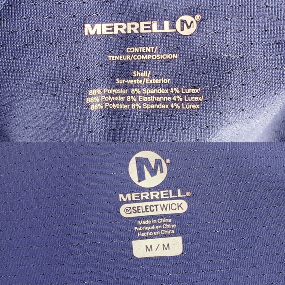 Merrell Select Wick Compression Blue Shimmer Jewel Longsleeve Womens top Medium - Picture 3 of 8